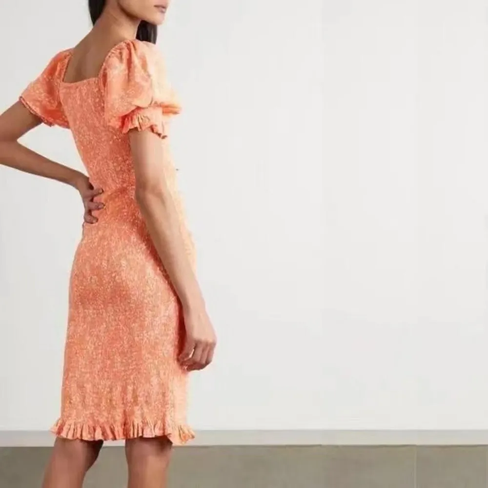 FAITHFULL THE BRAND Fae Shirred Floral-print Crepe Dress Size Small NWT - Image 3