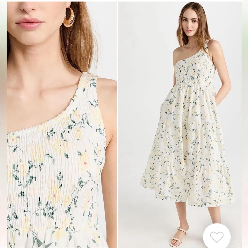 En Saison Lou Lou Midi Embroidered Dress Floral Sz L White Size L - Image 3