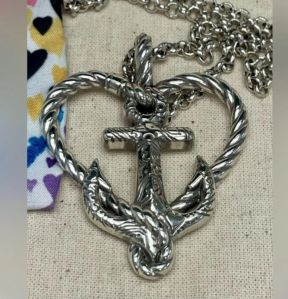 Brighton  “Anchored in Love” Heart Silver Necklace - Limited Ed. - New with Tags - Image 5