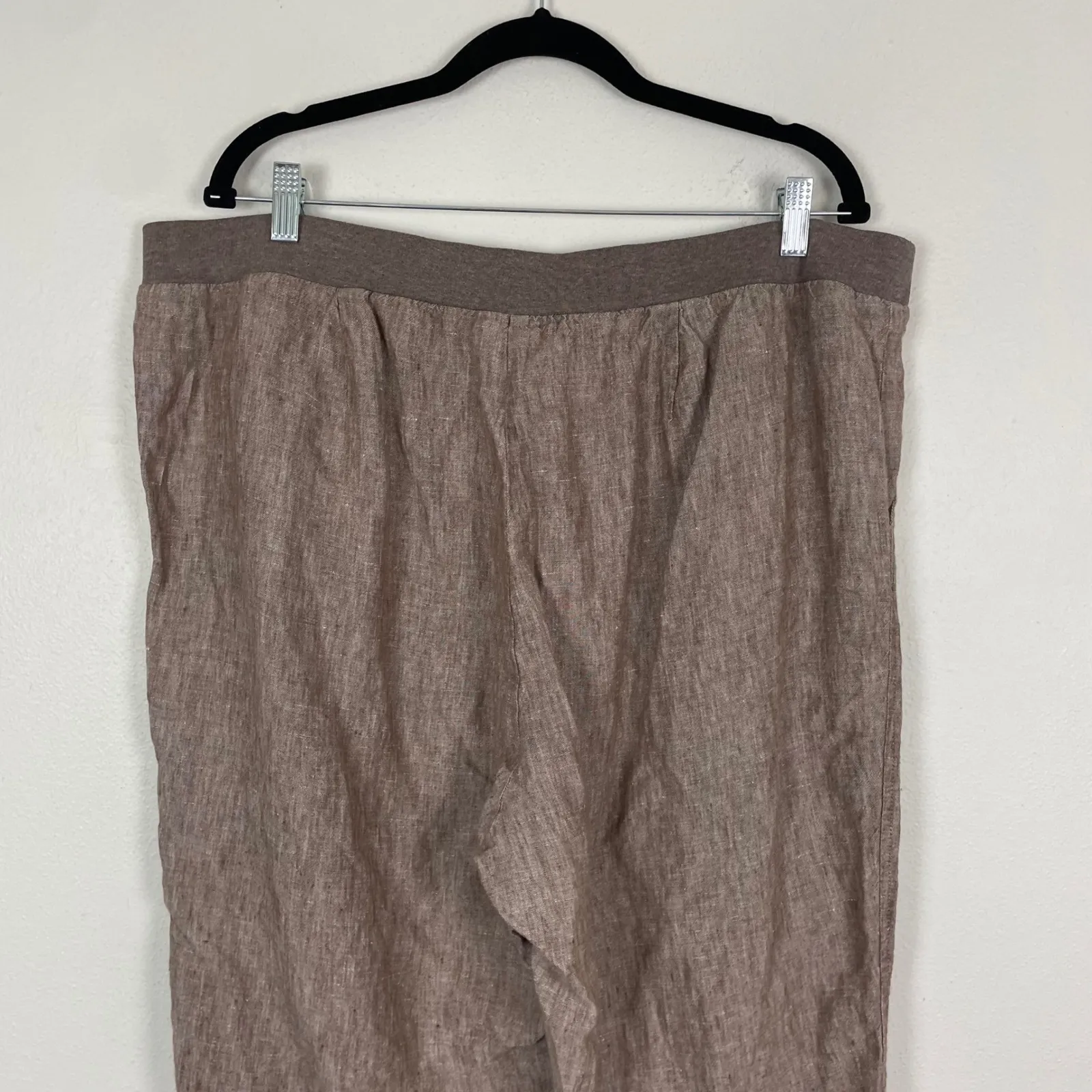 J. Jill Love Linen Pull‎ On Crop Pants Womens XL Brown Casual Lightweight - Image 7