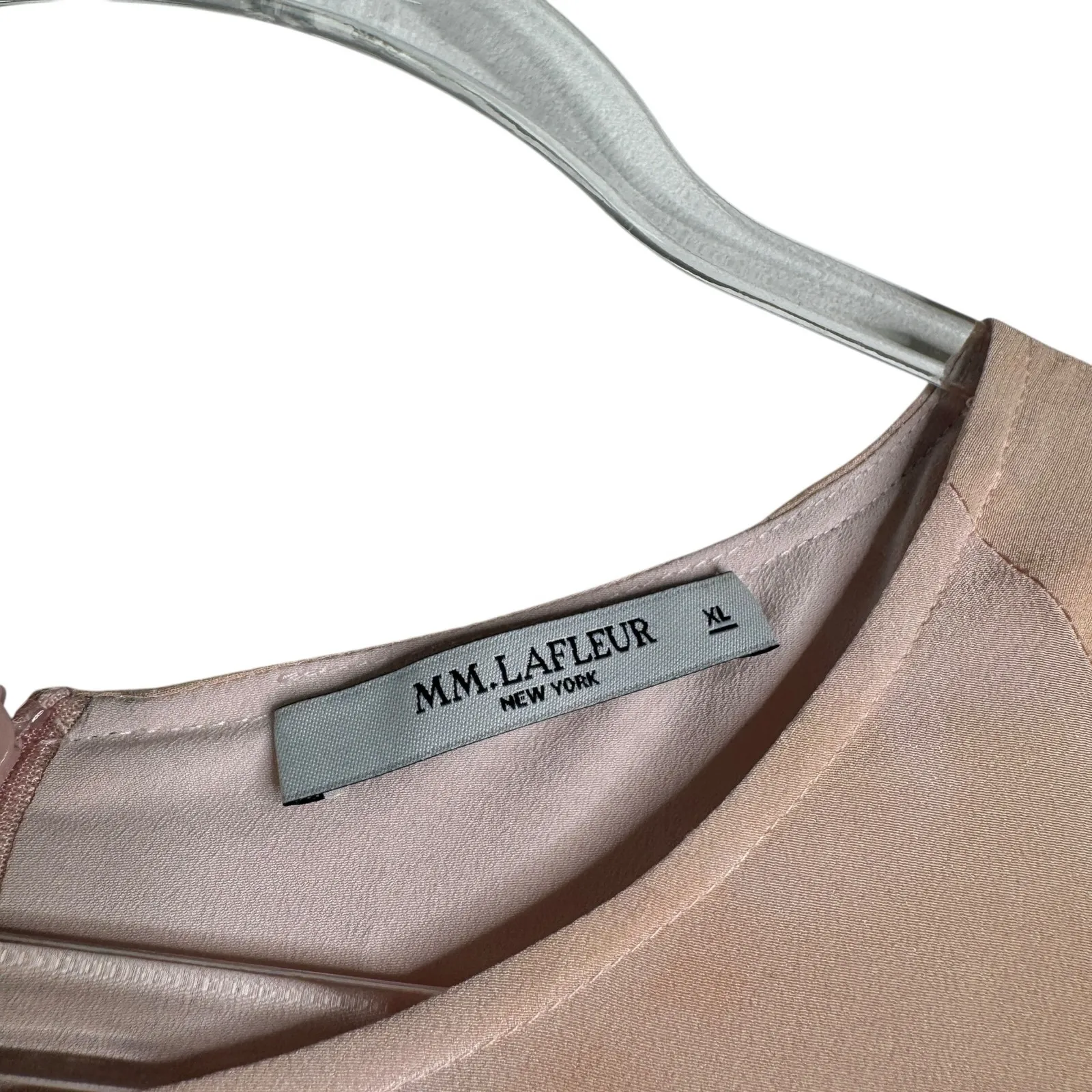 MM Lafleur The Jessica Dress Brushstroke Size XL 100% Silk Peach Salmon Career Orange - Image 8