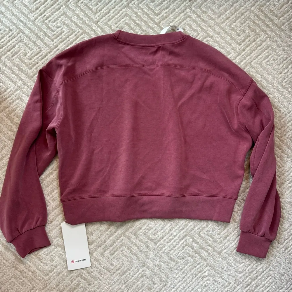 Lululemon NWT  Perfectly Oversized Cropped Crew Softstreme Mulled Wine - Image 6