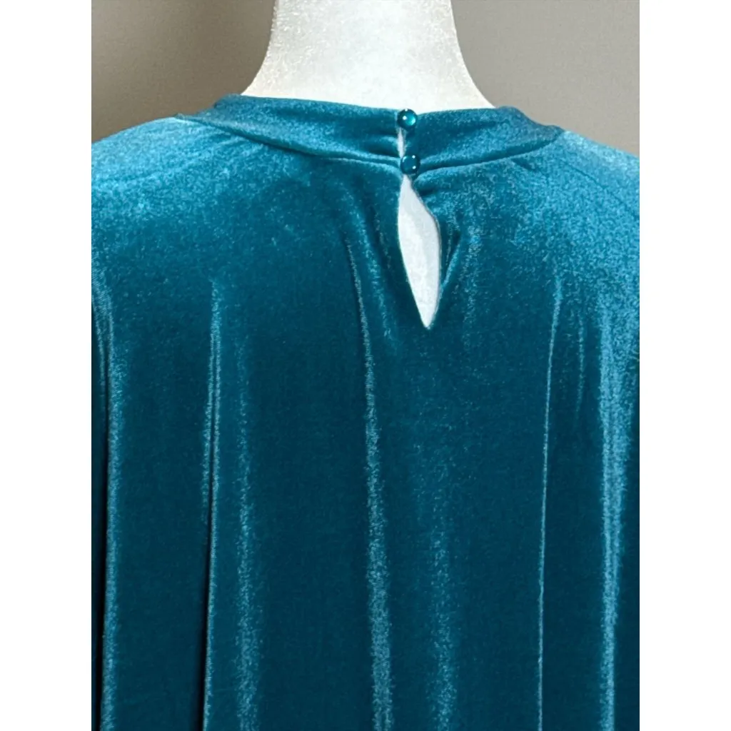 NEW Blue Sequined Velvet Long Sleeve Elegant Dress Womens Plus Size 26/28 Roaman - Image 6