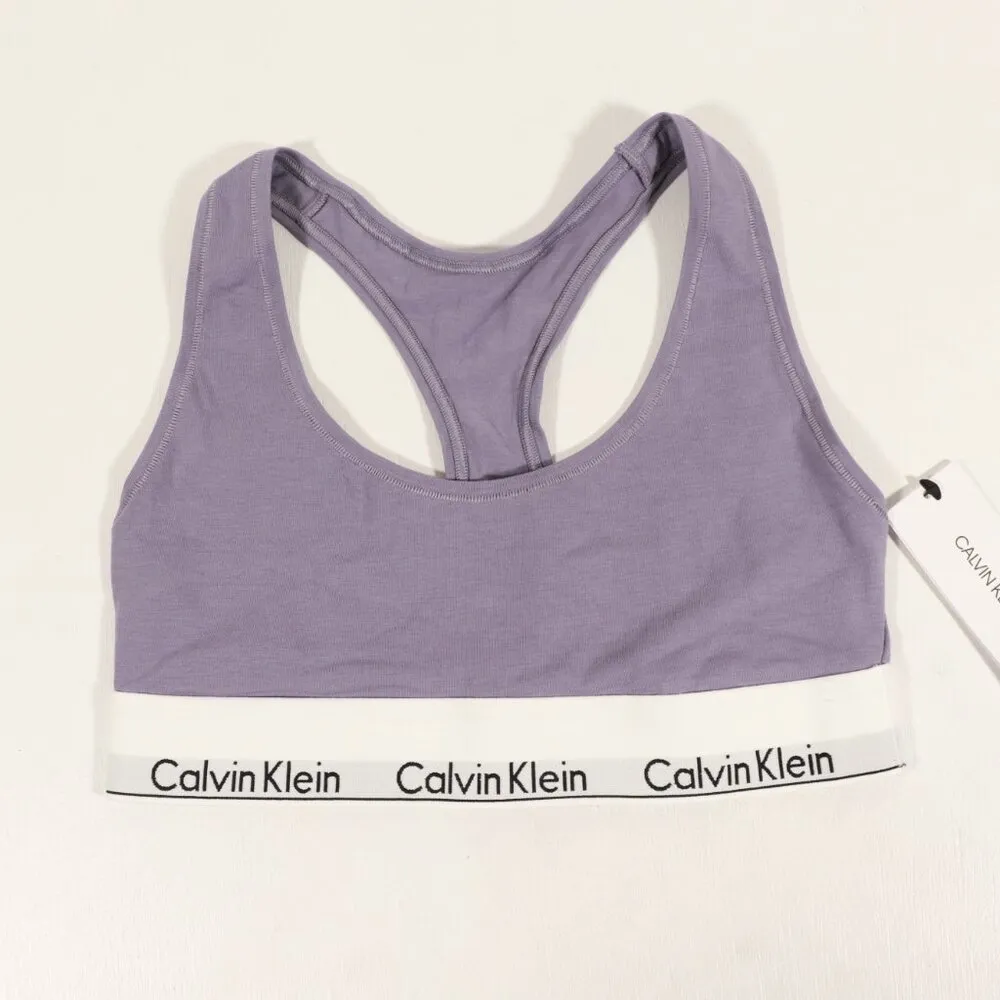 NWT Calvin Klein Modern Cotton Unlined Bralette in Lilac Size Small - Image 4