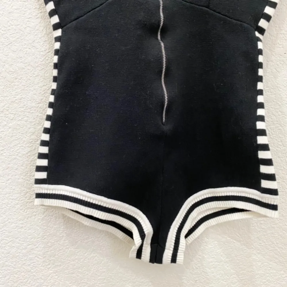 ZOEY. W Los Angeles Black & White Knit Bodysuit Romper Size S - Image 10