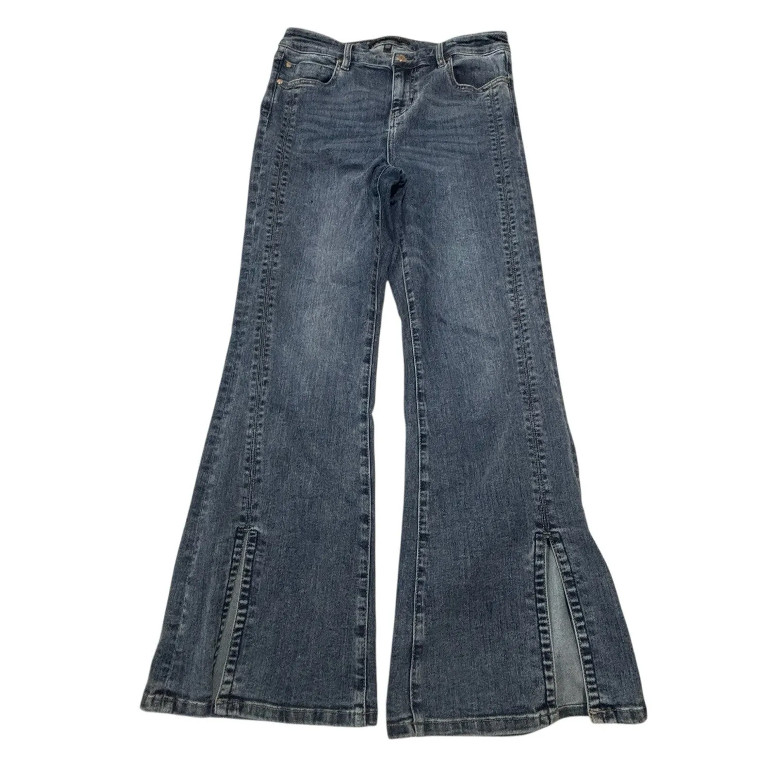 Women's Liverpool Hannah Crop FLARE SEAMED WITH FRONT SLIT SIze 10/30 Blue - Image 3