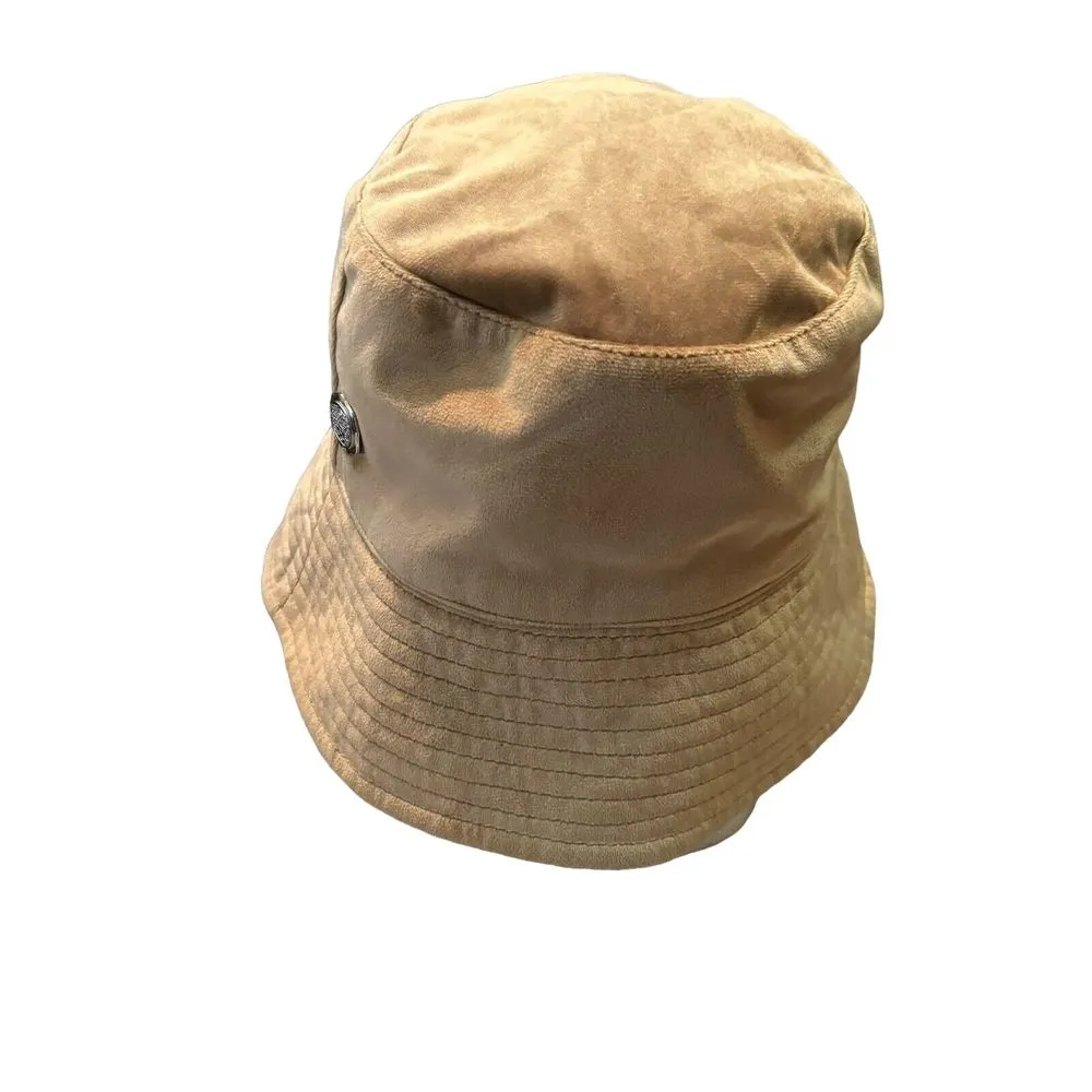 Vince Camuto Women's Brown Velvet Reversible Plaid‎ Bucket Hat One Size - Image 4