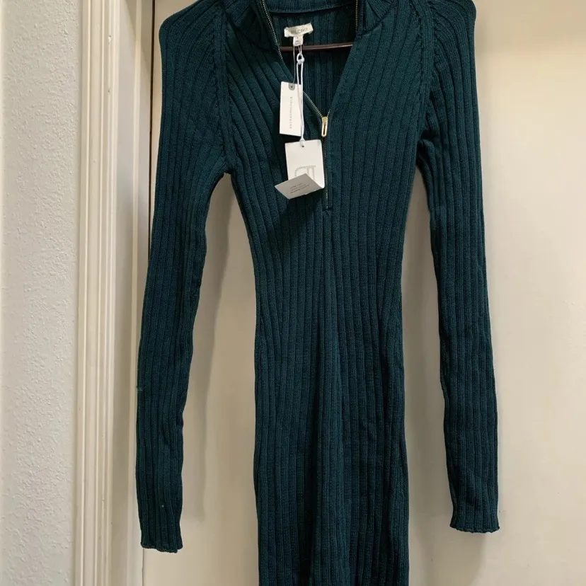 Pilcro Anthropologie Green Quarter Zip Sweater Dress Small S New NWT RARE HTF - Image 7