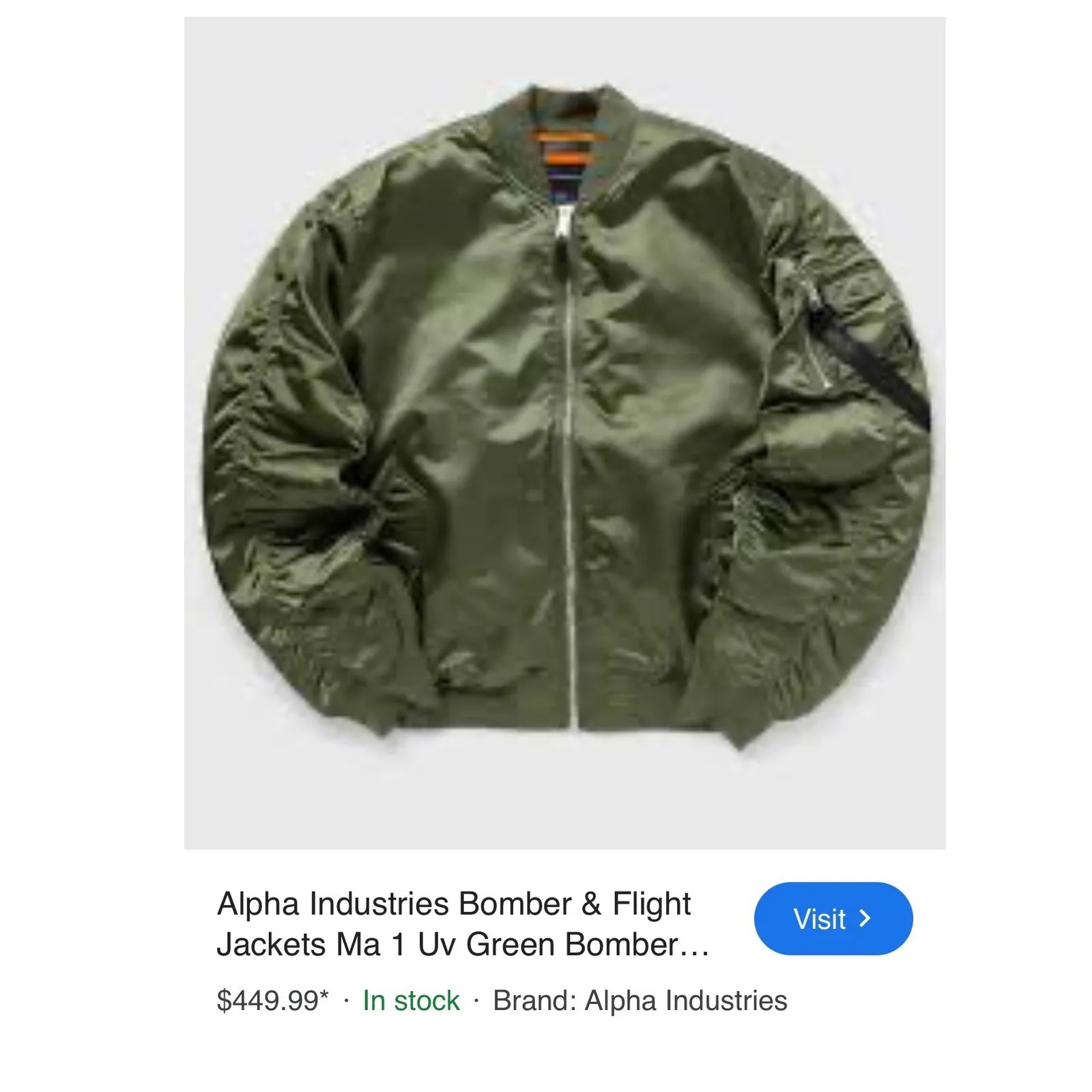 NWT Alpha Industries Reversible‎ MA-1 Bomber Jacket Olive Orange Womens, L - Image 10