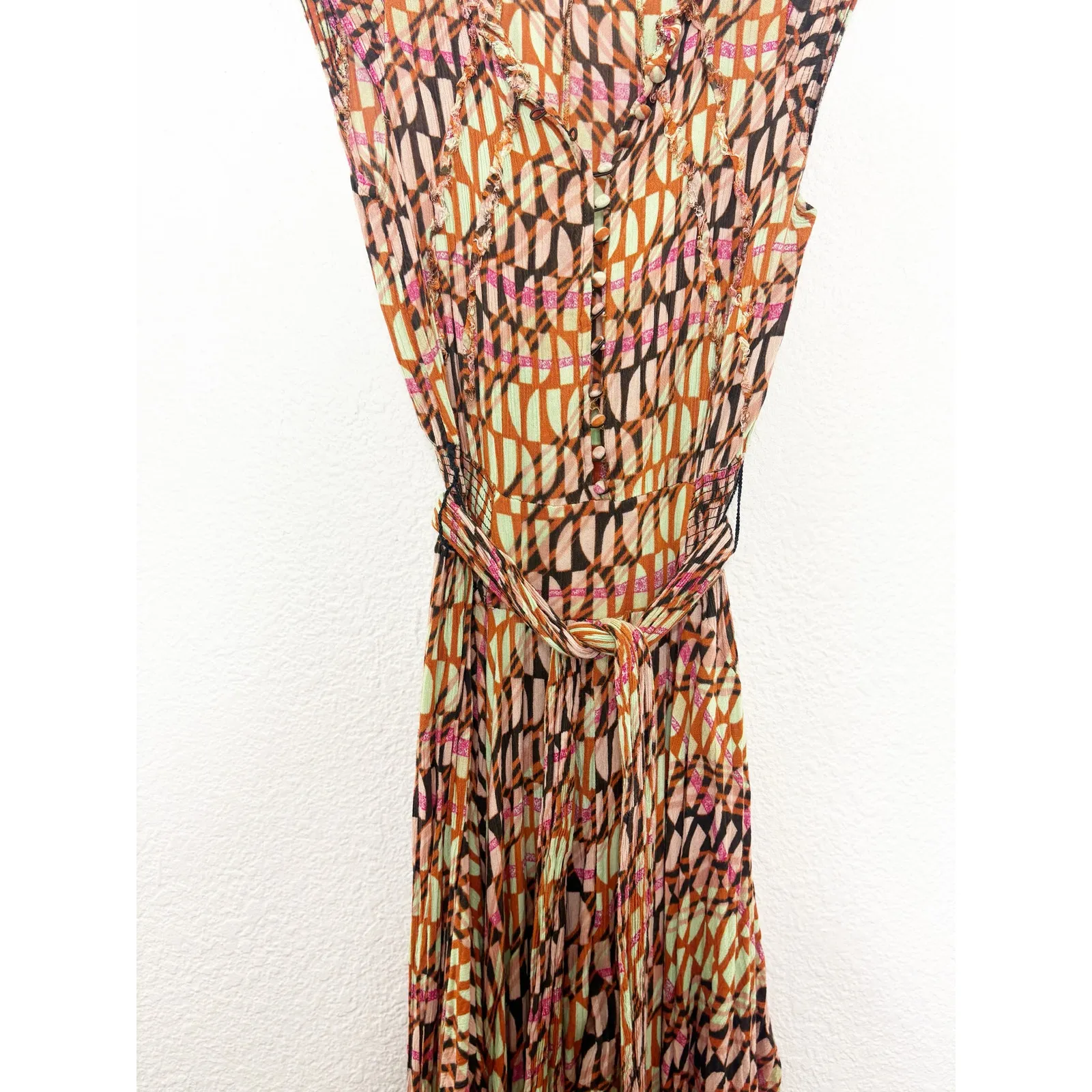 Free People Sahara Jumpsuit Size Small Bohemian Festival Western Print Wide Leg - Image 10