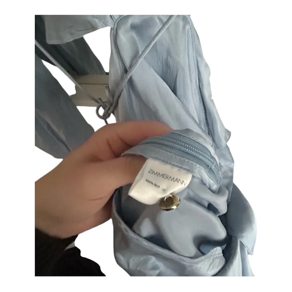 Zimmermann Silk Winsome Flutter Romper blue size 6 - Image 13