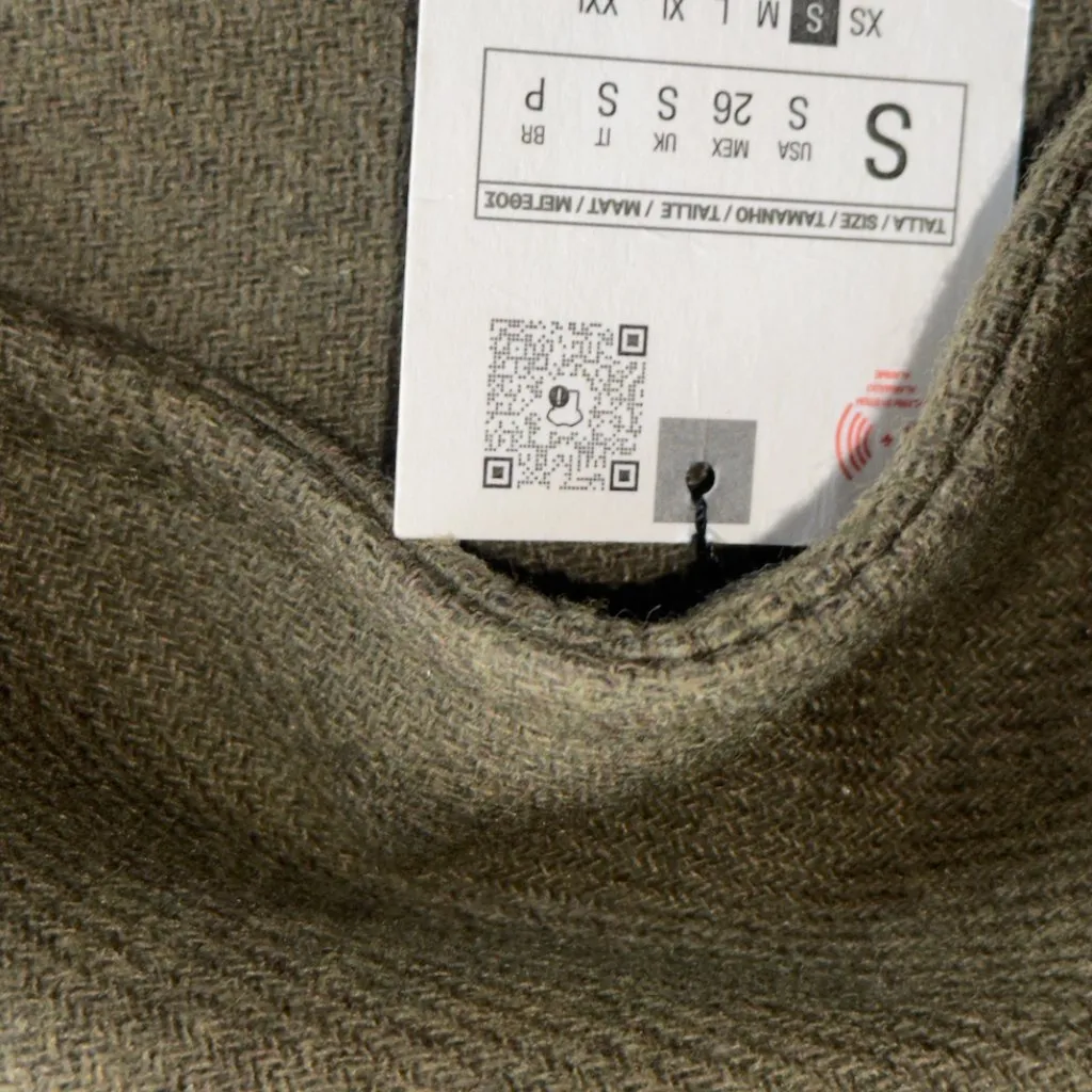 NWT ZARA WOOL BLEND DOUBLE-BREASTED COAT KHAKI Green Bloggers Fave Oversize - Image 15