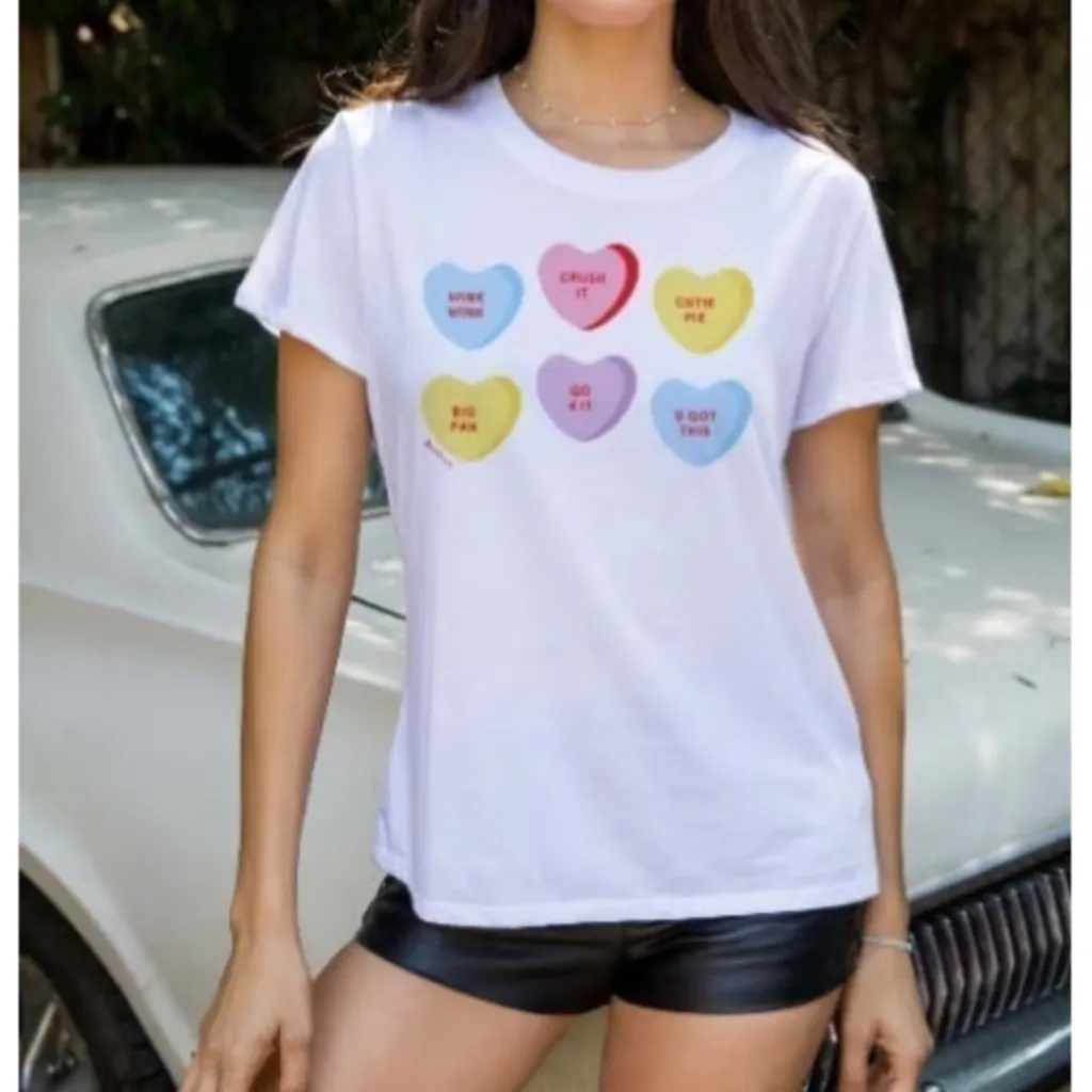 Sub_Urban Riot Necco Candy Hearts Loose Tee sz xs - Image 4