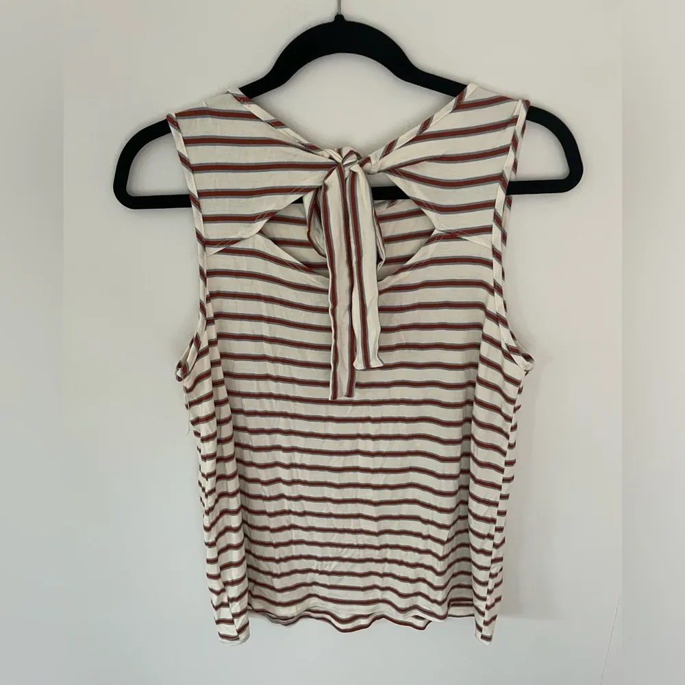 Green Envelope Striped Soft Knit tank top with tie back size medium NEW Blue - Image 6