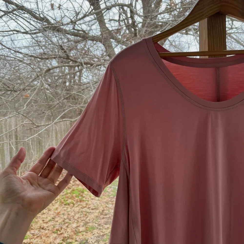 Lululemon Women's Up For Down Time Short Sleeve Top Pink Size M - Image 3