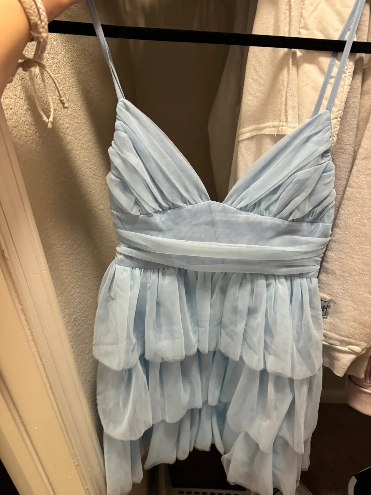Blue Tulle Mini Dress - Image 6