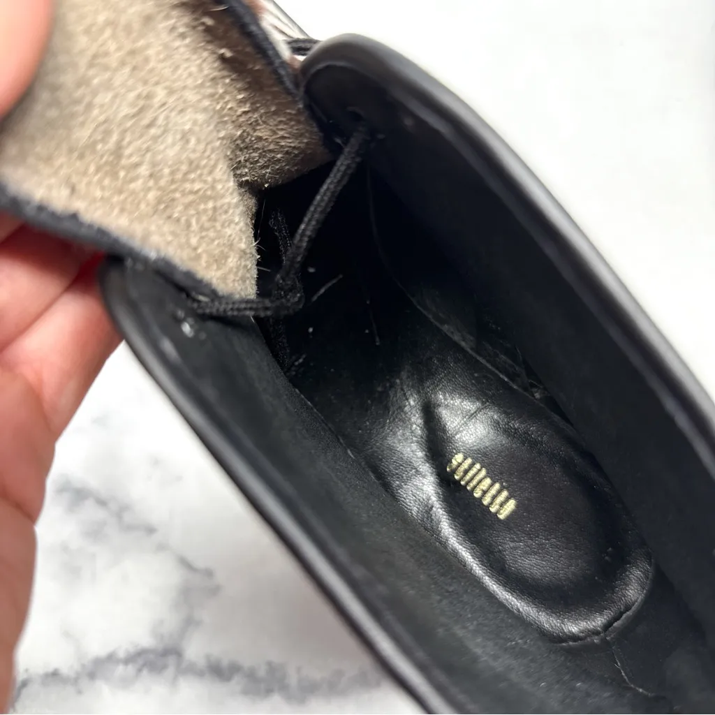 NEW Vintage Stiletto Brand Zebra Calf Hair Square Toe Leather Ankle Boots 8.5 White - Image 10