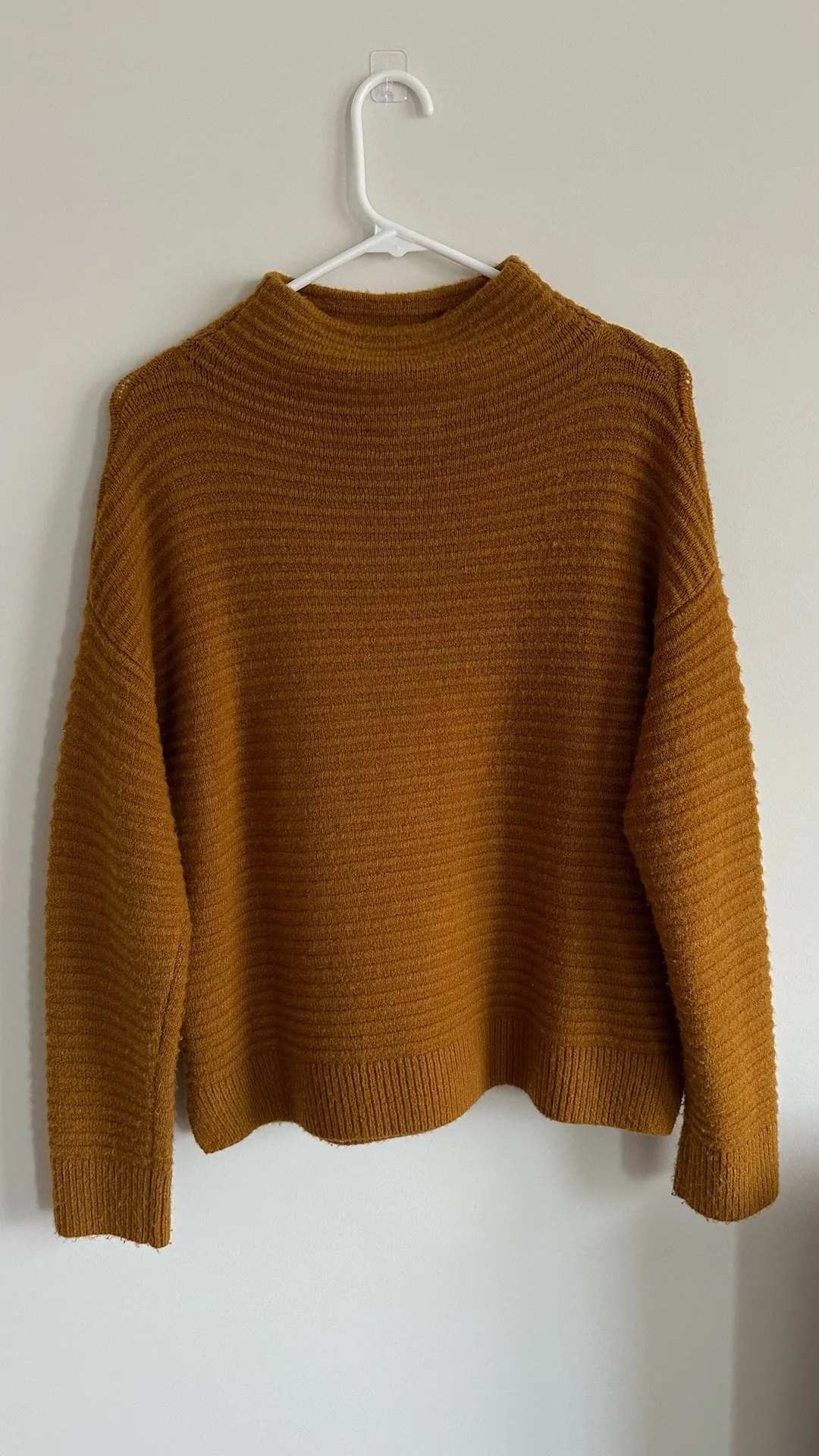 Madewell Belmont Mock Neck Sweater Coziest Yarn Wool Blend Mustard Size Small - Image 6