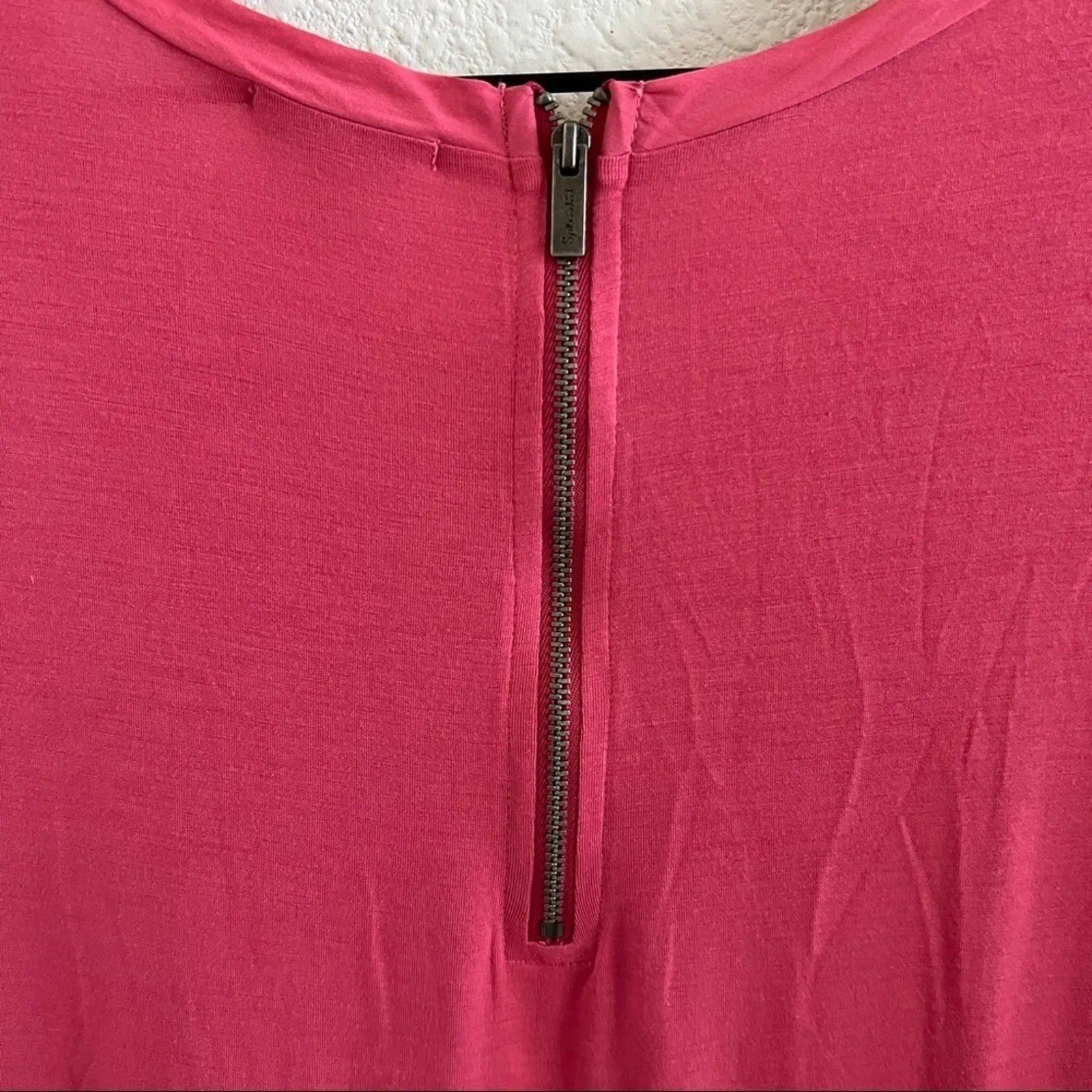 Splendid Dress Pink Blaze Exposed Zip Soft Rayon Large - Image 8