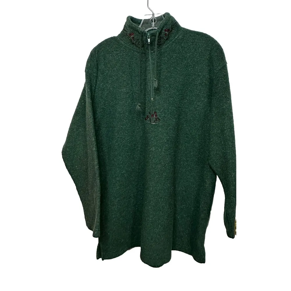 Victoria Secret Sweater Womens‎ Pullover Quarter Zip Green Country Casual Ladies - Image 3