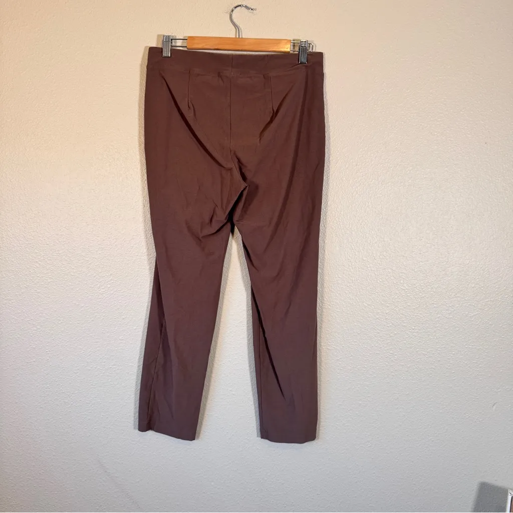 Eileen Fisher Brown Pull On Ponte Dress Pants Womens M Lagenlook Casual Cozycore - Image 8
