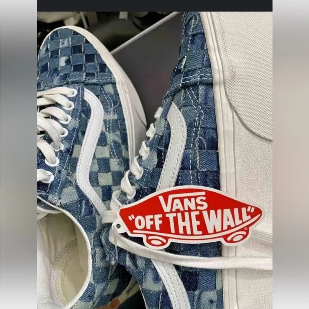 Vans WOMENS DENIM  OLD SKOOL STACKFORM WOVEN PLATFORM SNEAKERS SIZE 5 - Image 8
