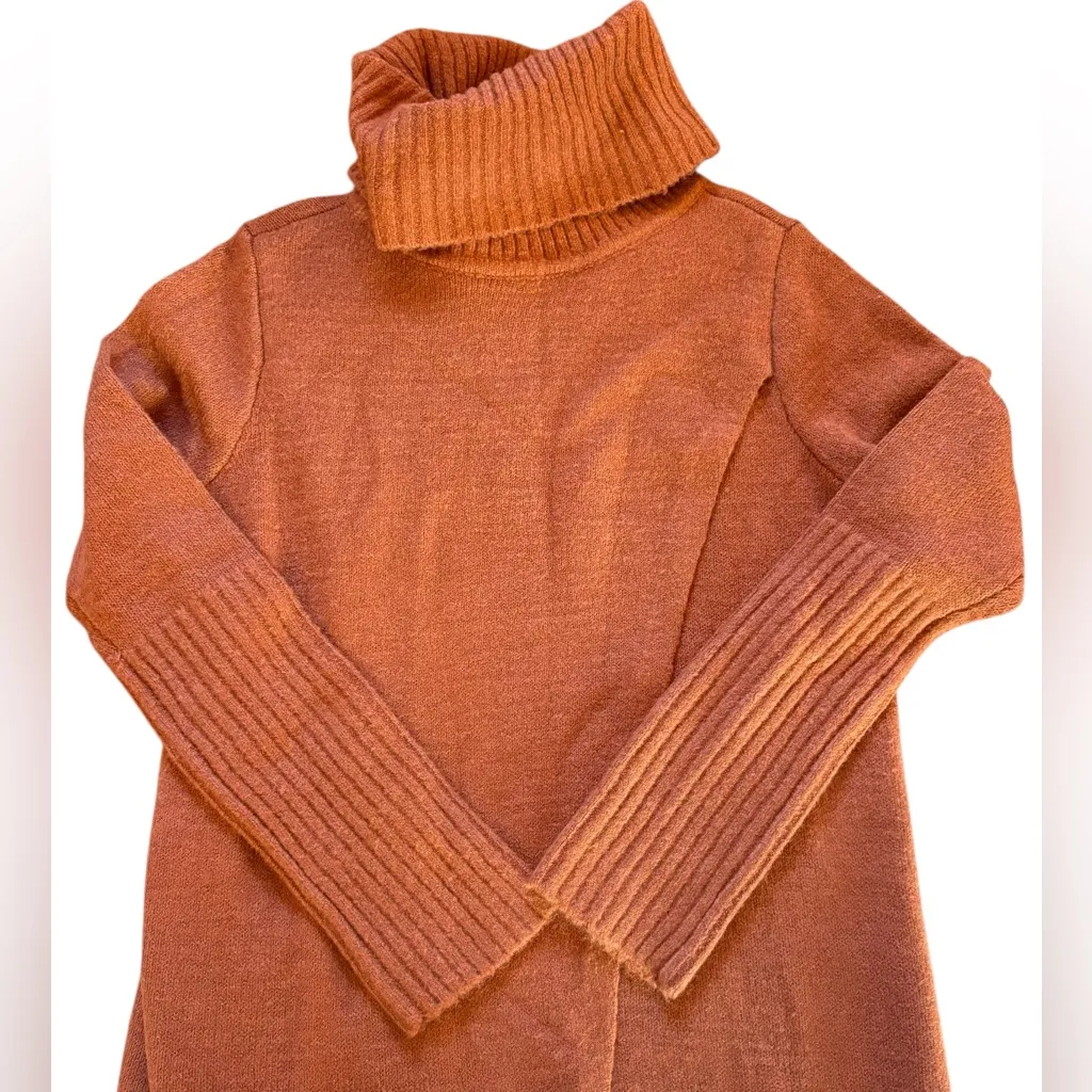 G By Giuliana Black Label Maxi Crossover Turtleneck Sweater Dress Womens Small Orange - Image 7