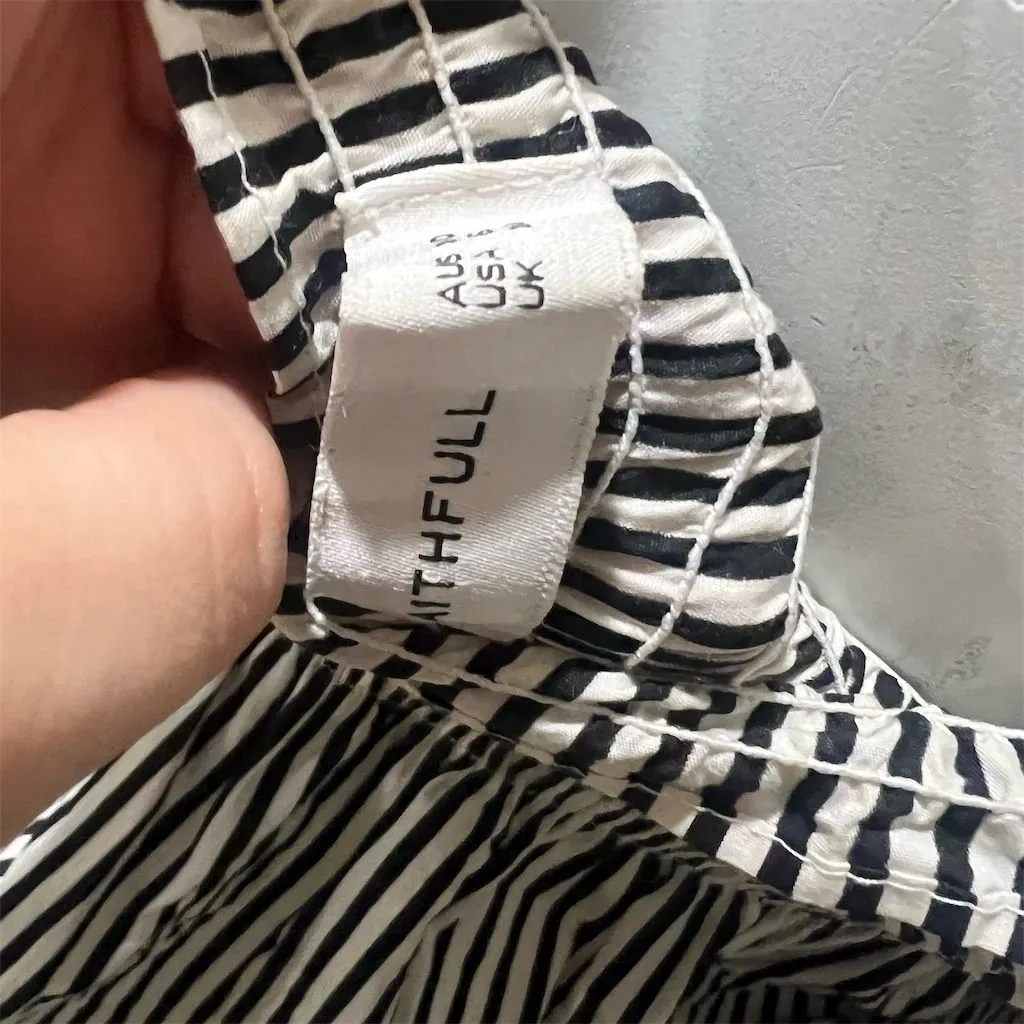 Faithfull The Brand Women's Off-Shoulder Striped Crop Top Size M - Image 11