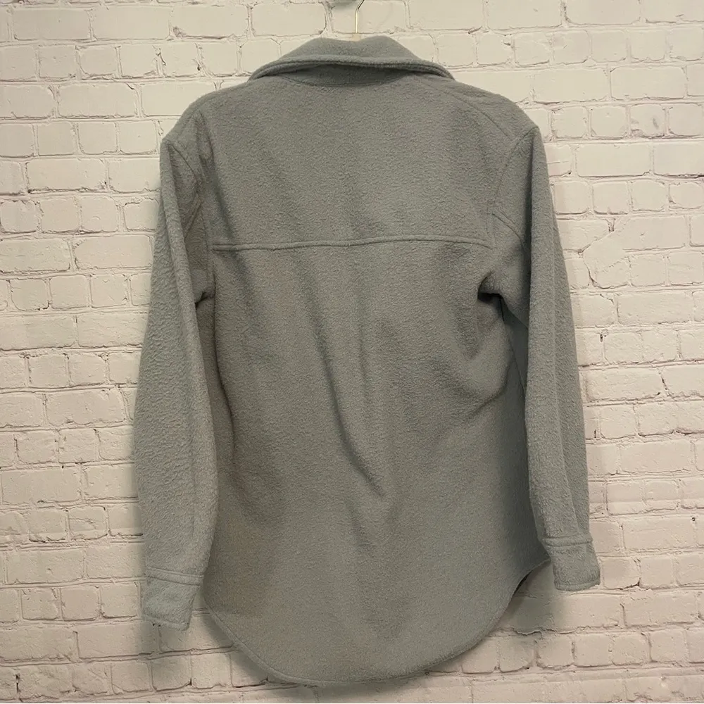 Joie Button Down Wooley Ladies Shacket, pockets, blue grey, Small, oversized - Image 4