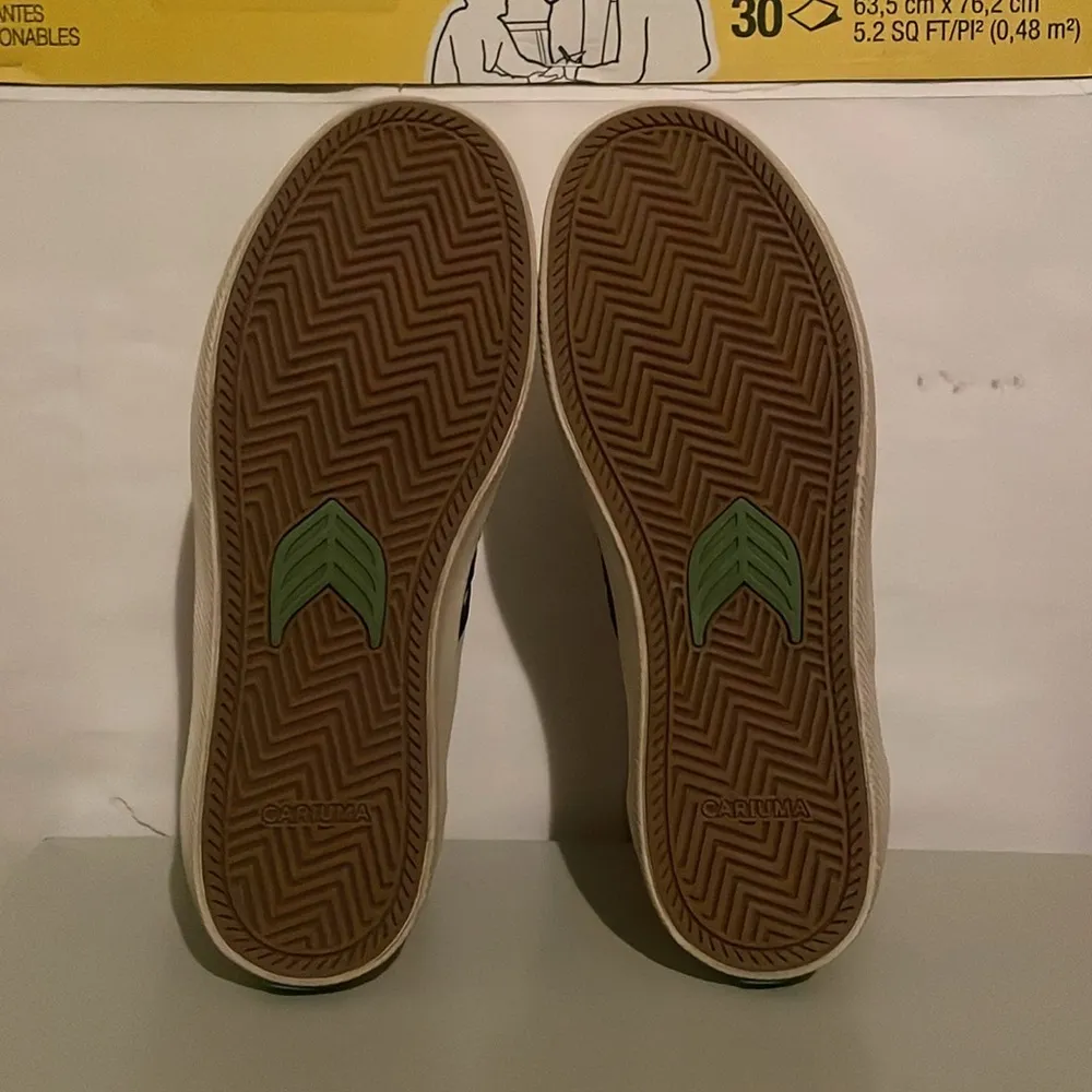 CARIUBA CATIBA Pro Ivory Black Organic Canvas Leather Sneakers $118 EUC Wmn 8 - Image 7