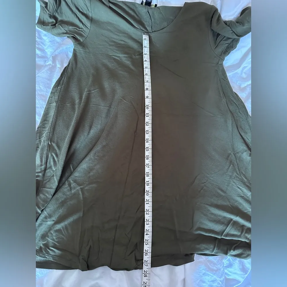 Olive Green Short Sleeve Forever 21+ Skater Dress 2x - Image 3