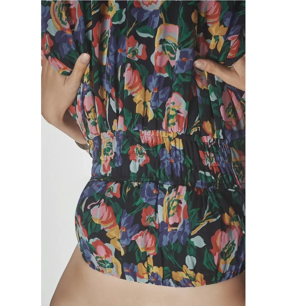 Anthropologie The Somerset Strapless Maxi Dress Blue Patte Floral Size Large NWT - Image 3