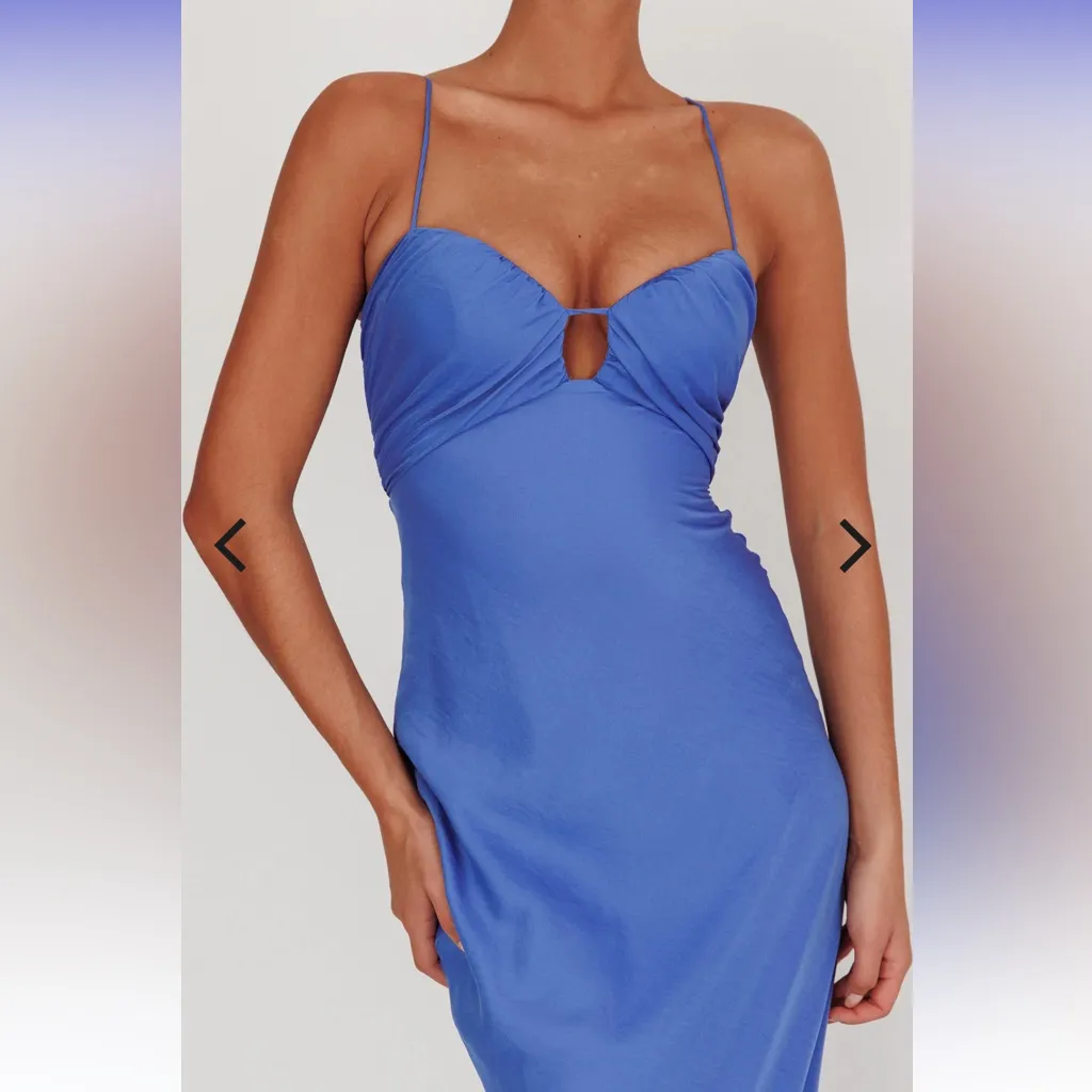 Selfie Leslie In A Daze Gathered Bust Midi Dress Blue - size Small - Image 5