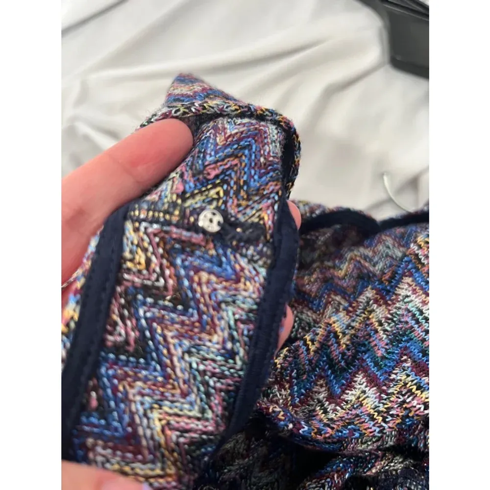 Anthropologie‎ Maeve Westwater Chevron Print Blue and Purple Knit Dress Size XS - Image 7