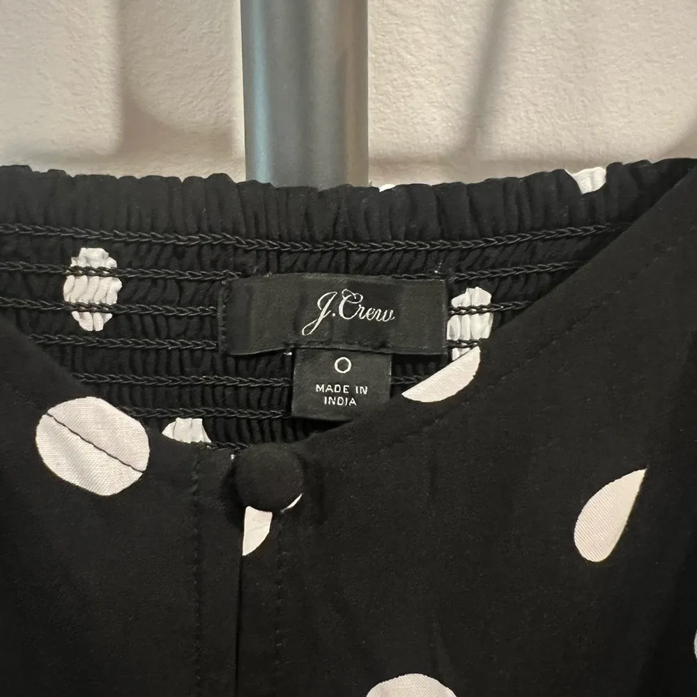 J. Crew Black Jumpsuit with White Polka Dots - Image 6