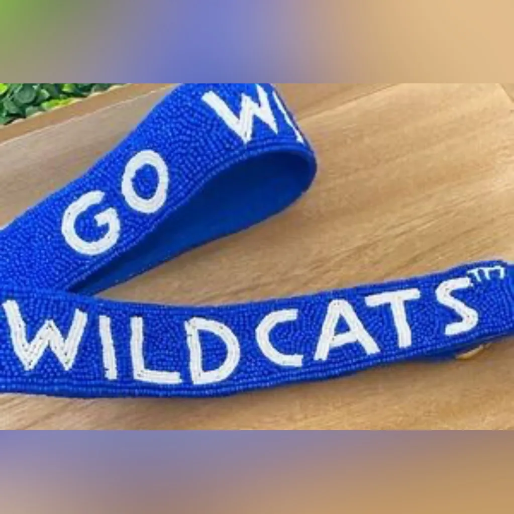 University of Kentucky GO WILDCATS Blue Beaded Purse Strap Game‎ Day Gifts NWT - Image 7