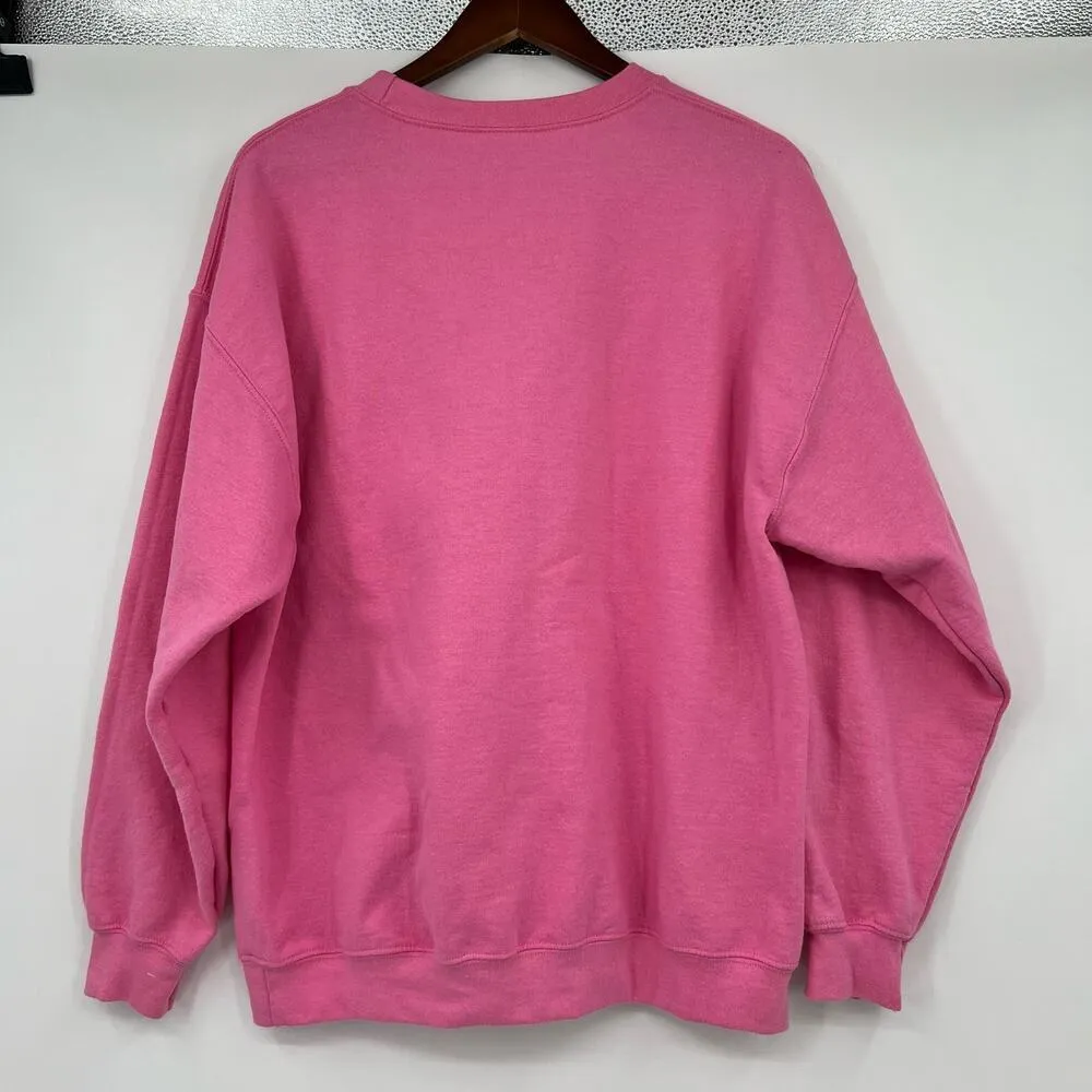 Gildan Daytona Beach Florida pink pullover long sleeve sweatshirt size large - Image 2