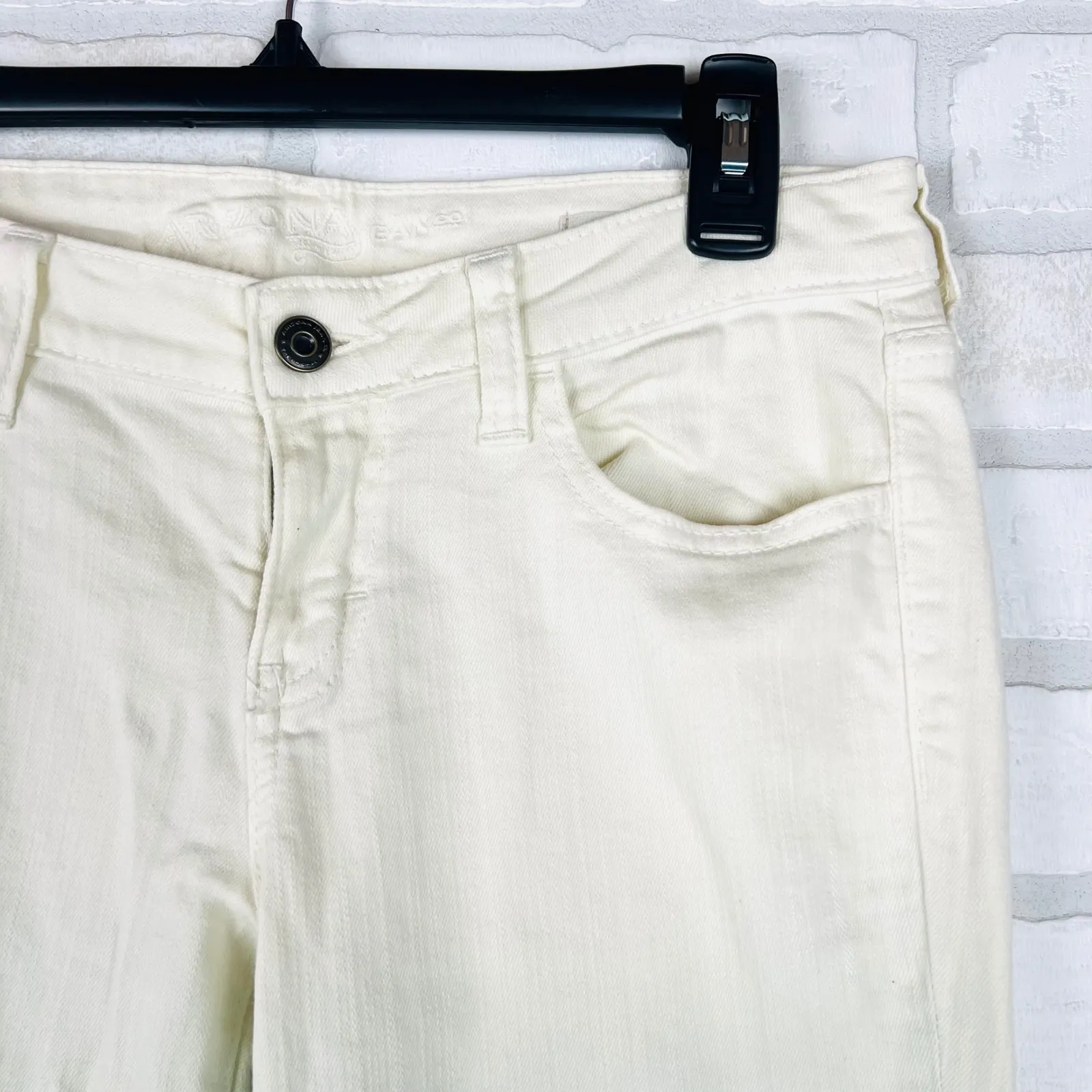 Arizona Jean Co Super Skinny Ombre Jeans Size 9 Ivory Green Stretch Cotton Blend - Image 12