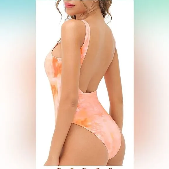 Retro 80s/90s High Cut Low Back 1 Pc Swimwear Bathing Suits - Image 2