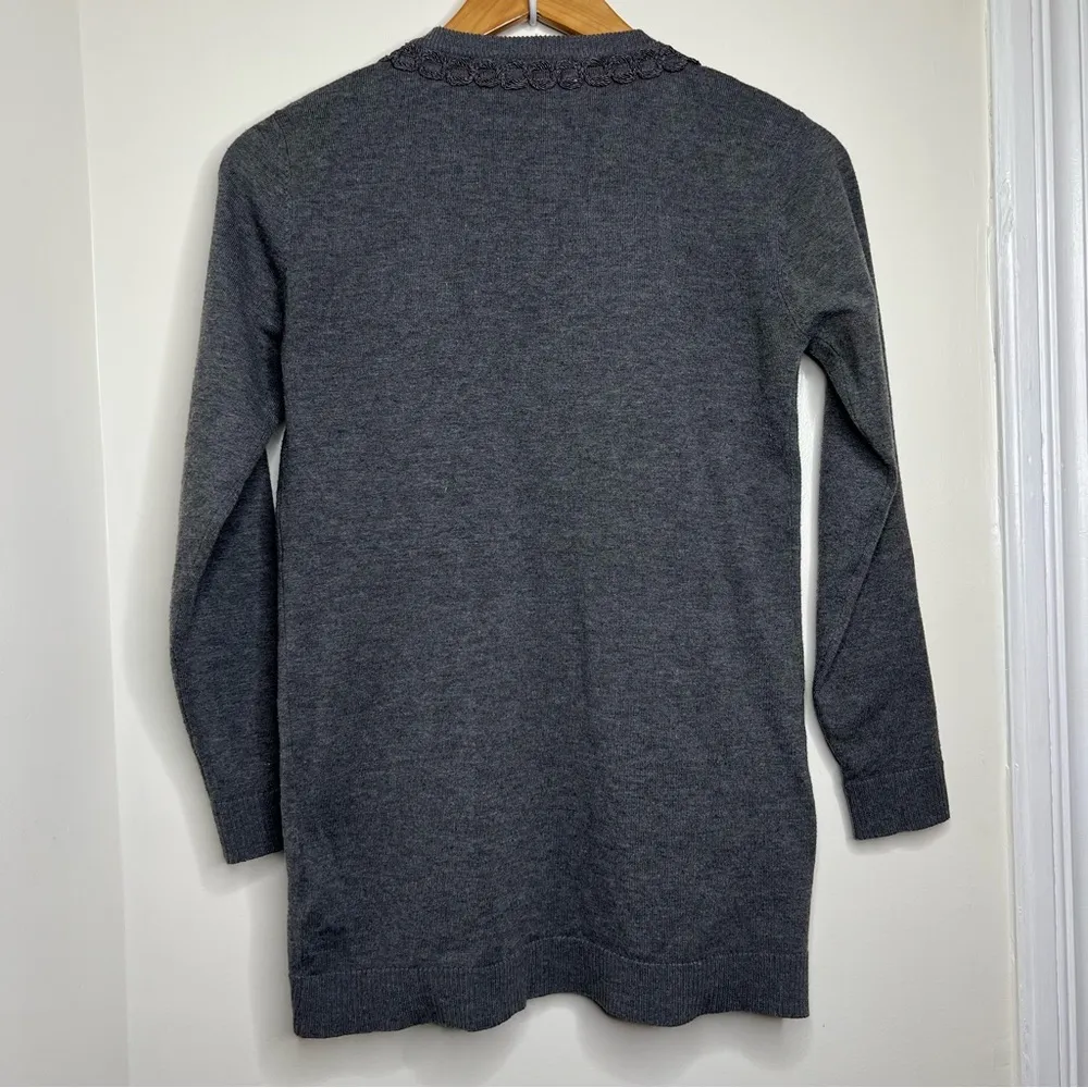 Free w/ purchase Open Front Gray Cardigan Sweater Women’s Size Small Rope Detail - Image 5