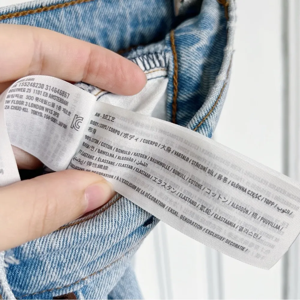 A&F • Curve Love Low Rise Baggy Jean medium light wash faded distressed loose - Image 6