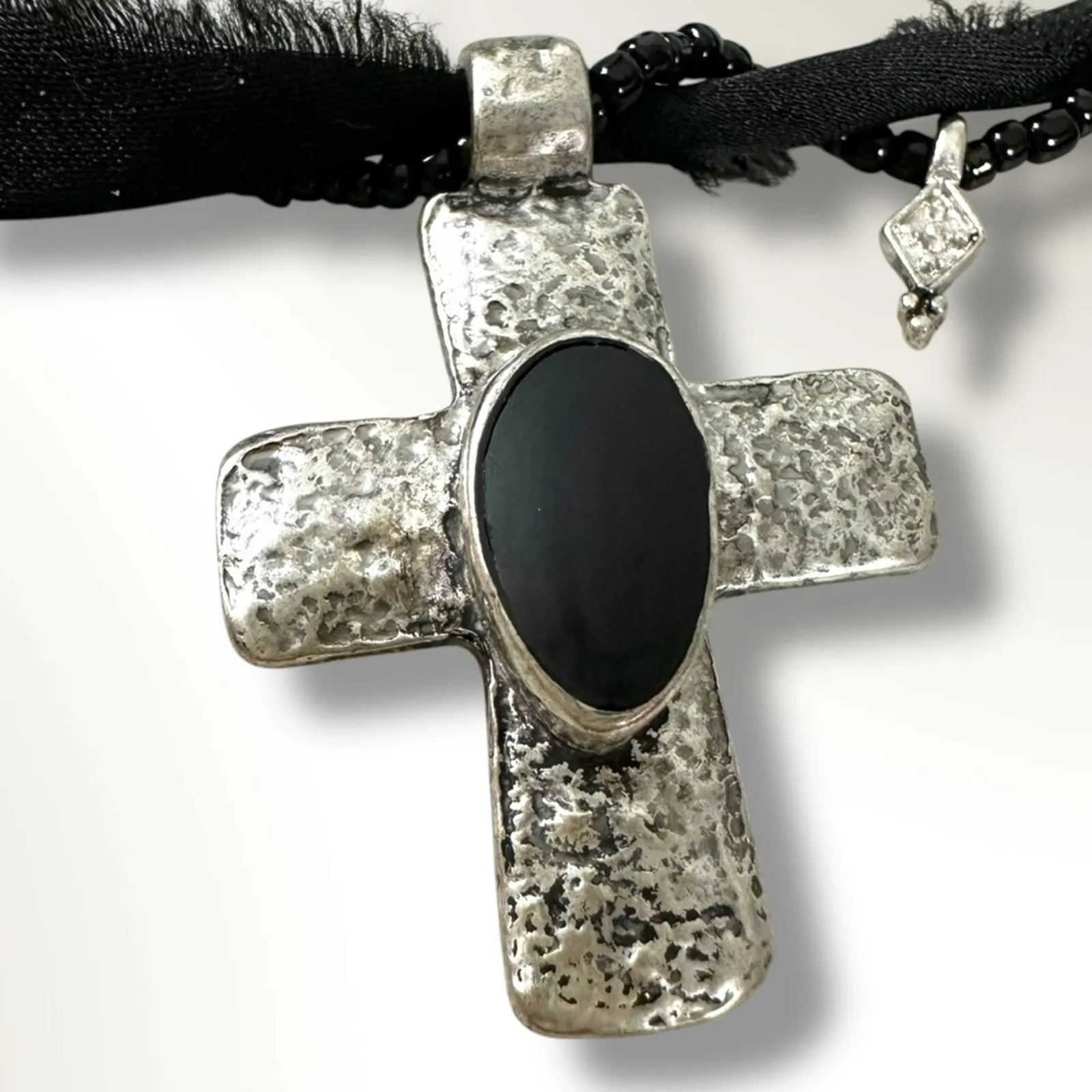 Free People Lola Choker in Black NWT Cross Bohemian Velvet Necklace - Image 8