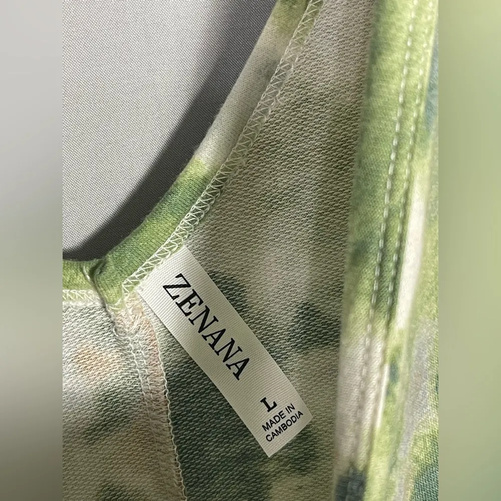 Zenana Womens Maxi Dress Green Orange Adjustable Straps Tank Sleeveless Sz L NEW - Image 9