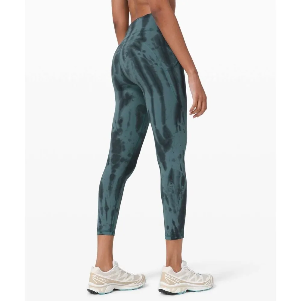Lululemon Womens Leggings Forest Gray Invigorate Hi Rise Pull On Tie Dye Size 4 Blue - Image 3