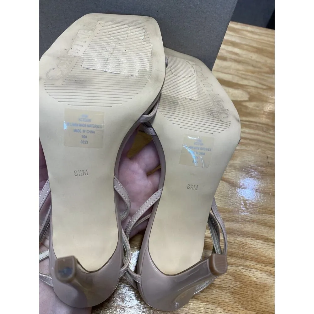 Calvin Klein Tegin Dress Heel Womens 8.5M Brown Leather Slip-On Formal Party S51 - Image 4