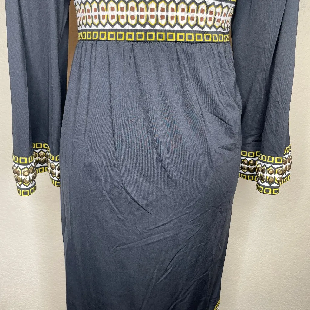 INC International Concepts Womens Black Gold Studded V - Image 4