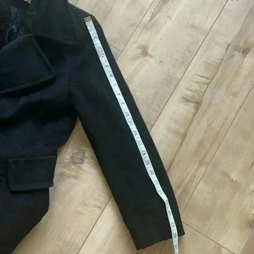 Fleurette Loro Piana Wool Black Coat Sz 8P - Image 11