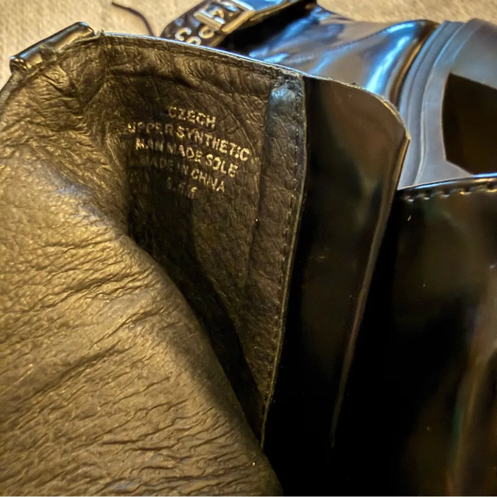 Jeffrey Campbell Czech Black Lace Up Chunky Boots 9.5 - Image 11