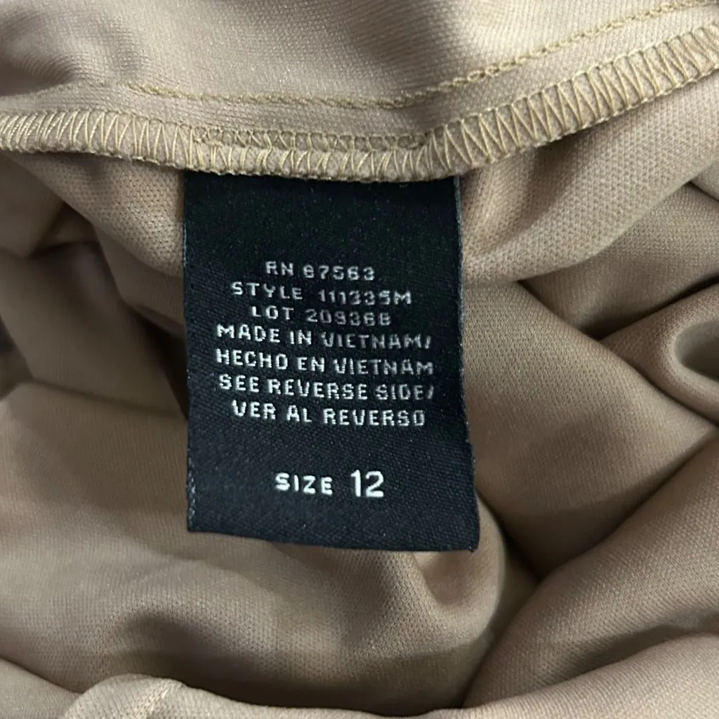 SLNY Dress Womens 12 Navy Sleeveless Layered Lace‎ W/ Satin Collar Back Zip - Image 8