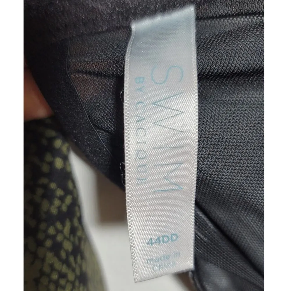 Lane Bryant Cacique Swim Plunge Bikini Top + Swim Brief Neutral Python 44DD 26 - Image 4